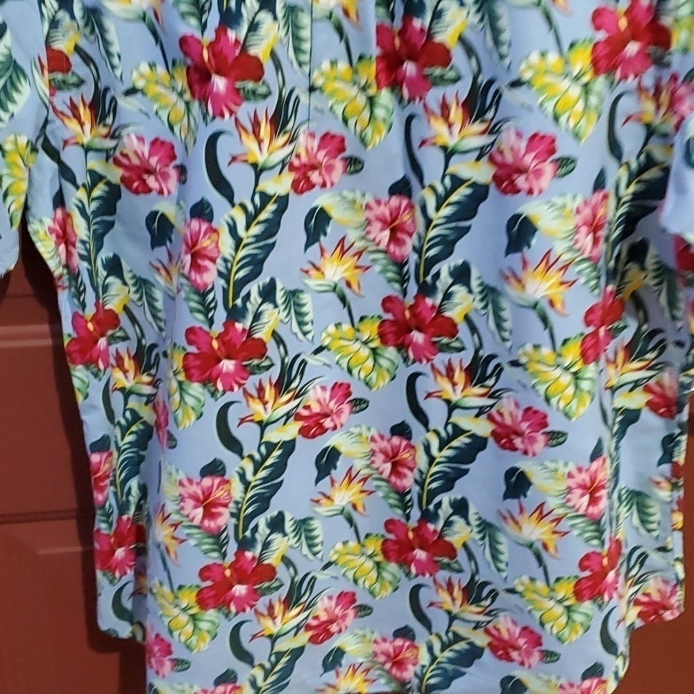 Ralph Lauren blue tropical floral Hawaiin shirt size XL 100 percent cotton - Picture 9 of 10
